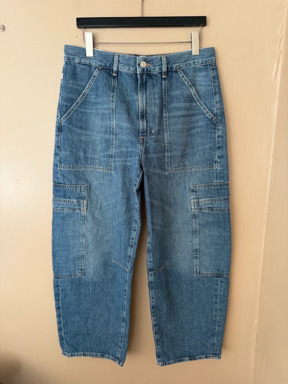Citizens of Humanity Marcelle Cargo Jeans iElysian Blue Carpenter Denim Pants 30 - Picture 13 of 13